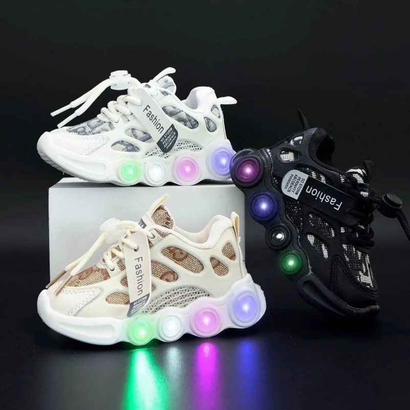 

New Kids Shoes Boys Sneakers Leather Waterproof Air Mesh Shoes White ChildrenTeen Brand Sport Running Girls Sneaker