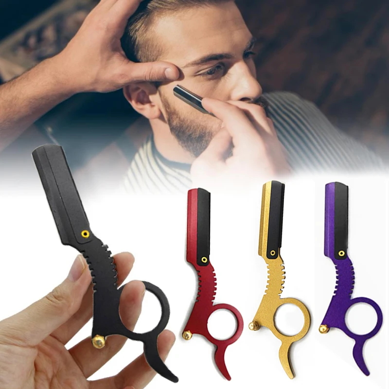 

Ручная депиляция, парикмахерский держатель лезвий для бритья бровей без лезвия бритвы с прямыми краями, инструмент для бритья бороды