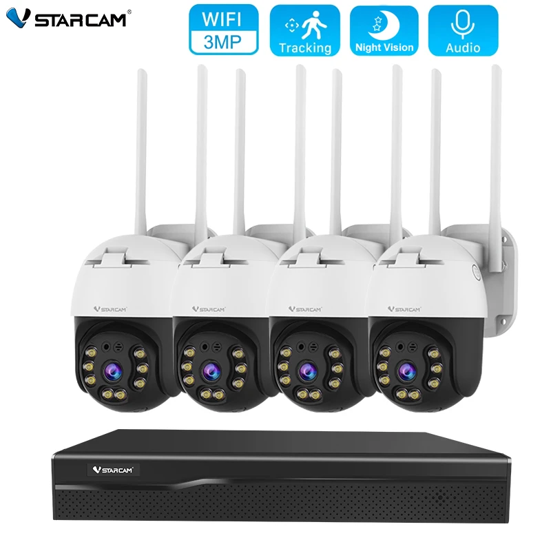 

Vstarcam 3MP WiFi CCTV Camera Security System Kit 9CH NVR Recorder Set P2P Outdoor Wireless IP Cameras Video Surveillance Kit