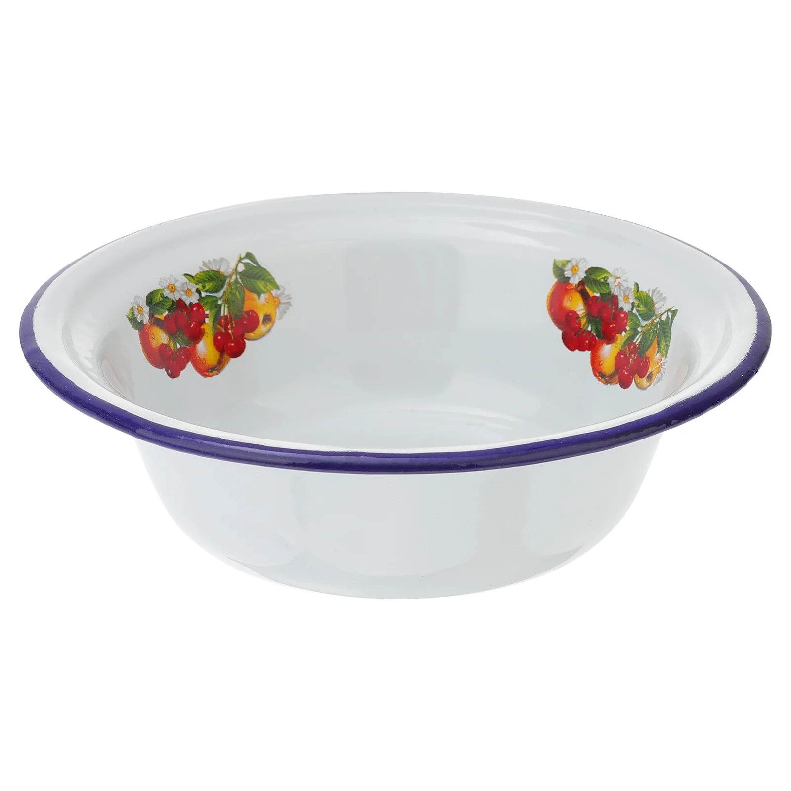 

Enamel Basin Food Storage Kitchen Gadget Soup Bowl Kitchenware Retro Enameled