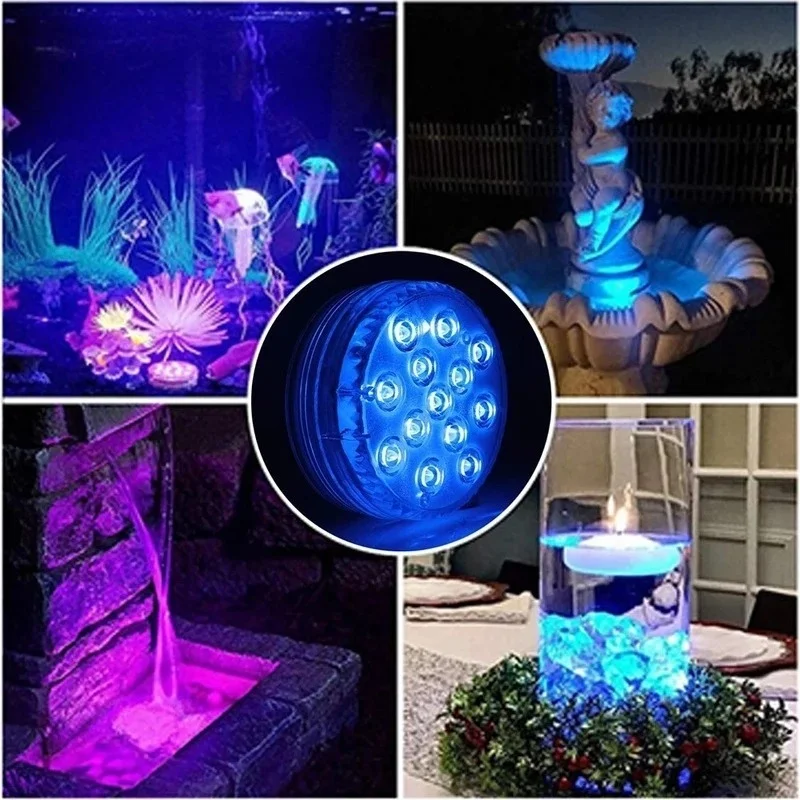 

10leds RGB Submersible Light Underwater LED Night Light Swimming Pool Light for Outdoor Vase Fish Tank Pond Disco Wedding Party
