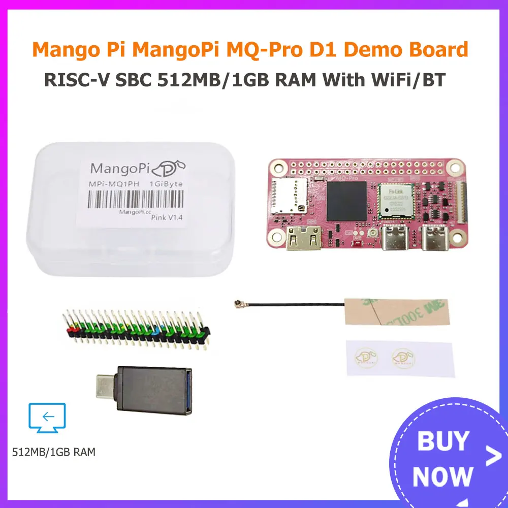 Mangopi Mq-pro D1 Demo Board Risc-v Sbc 1gb Ram With Wifi & Bt Same Size As Raspberry Pi Zero 2 W