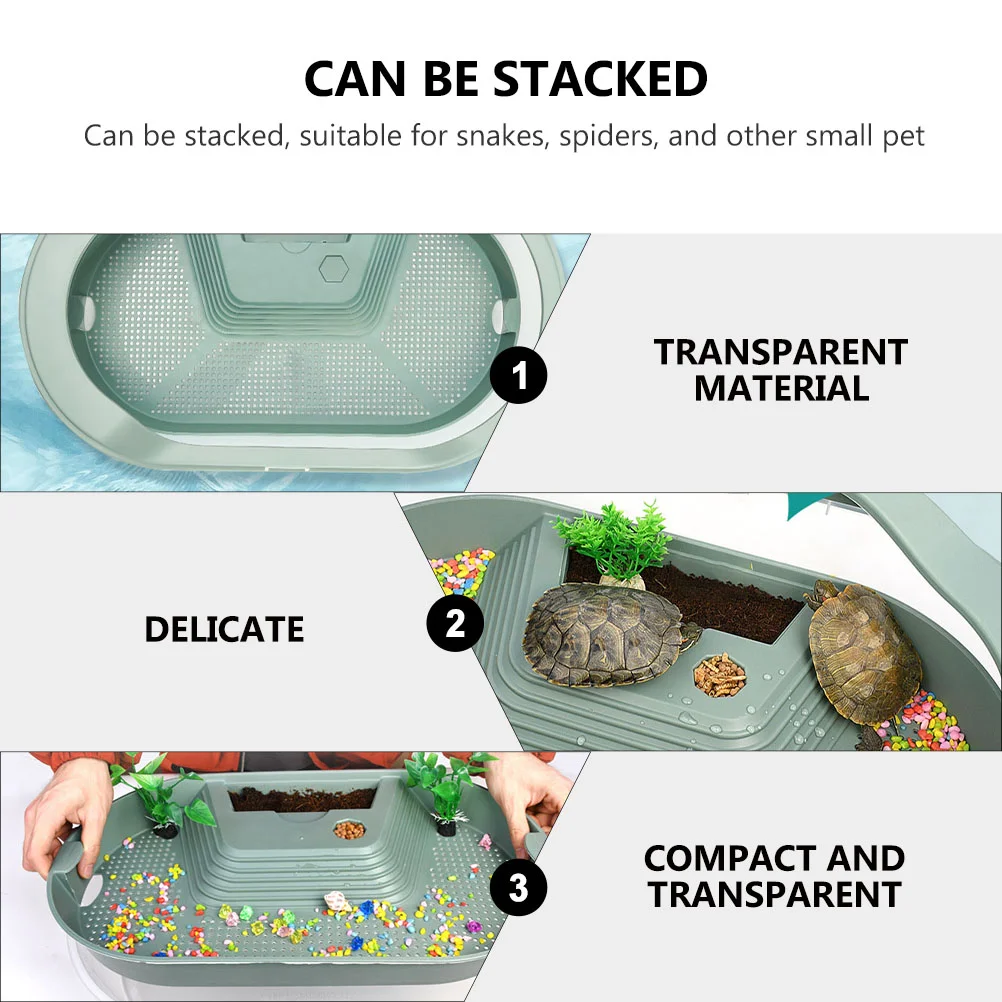 Аквариум для среды обитания черепах рептилий с платформой Террариум домашних