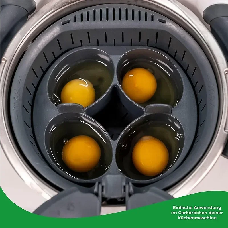 

4 in 1 Pastry Steam Egg Mold Boiler Cake Pan Oven Baking Mould Steam Basket For Thermomix TM5 TM6 Kitchen Cooking Accessories