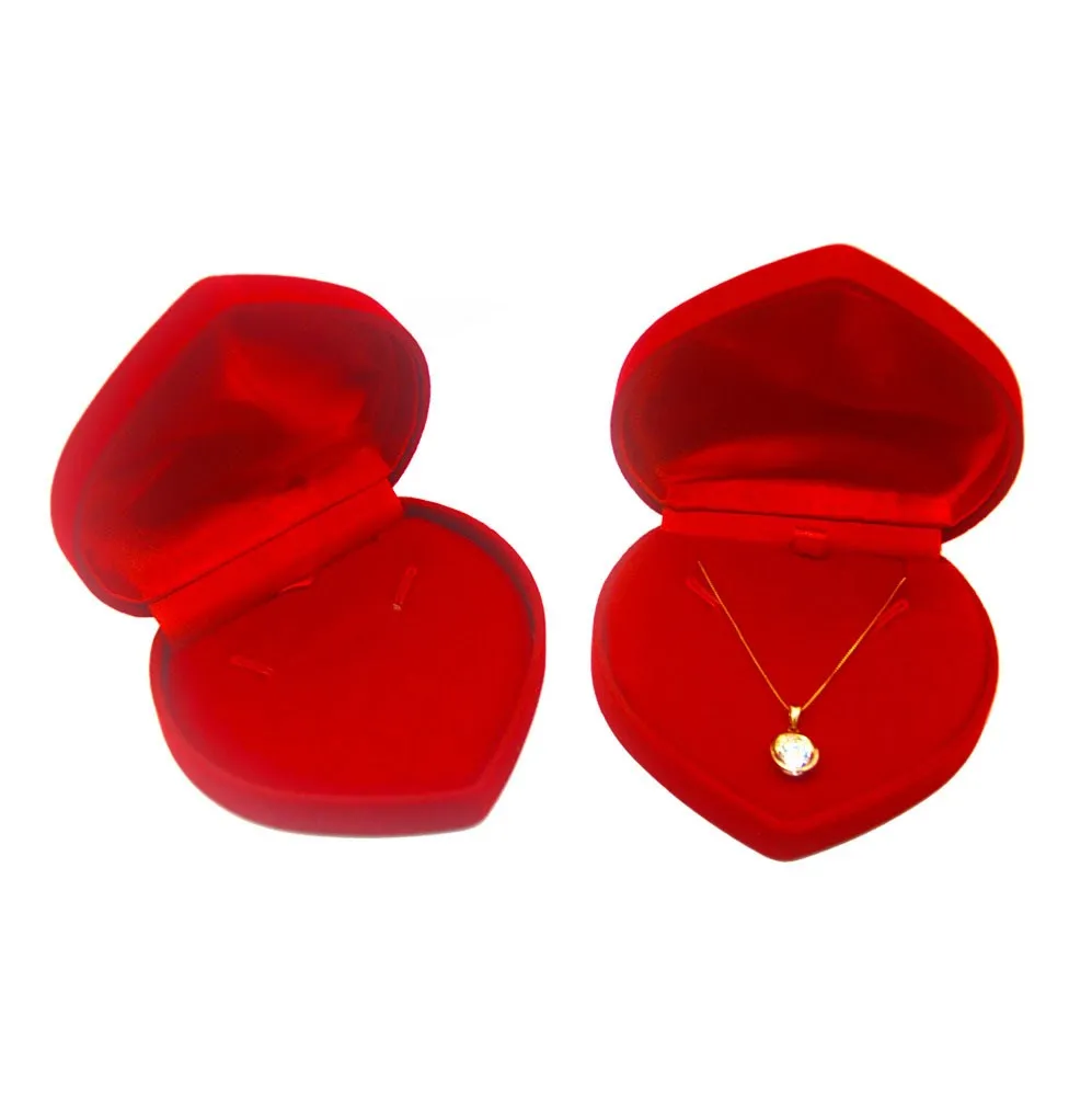 

HOSENG Love Red Color Heart Case Wedding Engagement Jewelry Necklace Elegant Birthday Gift Case HS_969
