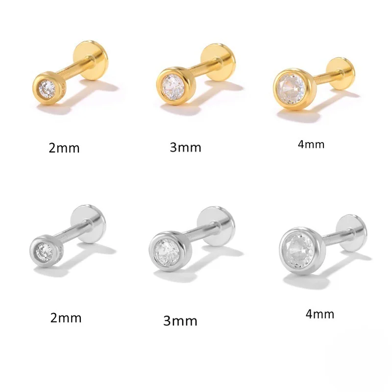 1 шт. серьги-гвоздики из нержавеющей стали с плоской головкой спираль для козелка