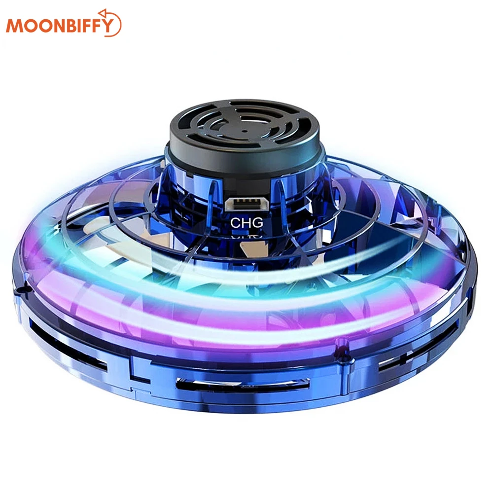 

Hot Mini Drone LED UFO Type Flying Helicopter Spinner Fingertip Upgrade Flight Gyro Drone Aircraft Toy Adult Kids Gift