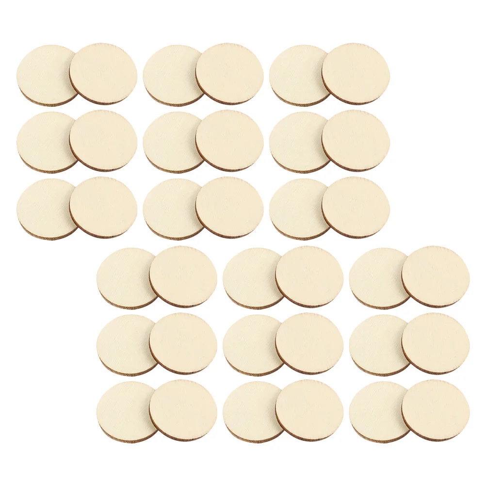 

Wood Wooden Slices Round Diy Craft Circles Chips Pieces Discs Circle Unfinished Cutout Blank Chip Slice Accessory Cutouts Crafts