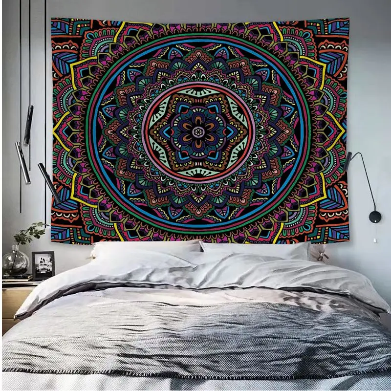 Индийский Мандала настенный гобелен искусство научная фантастика домашний