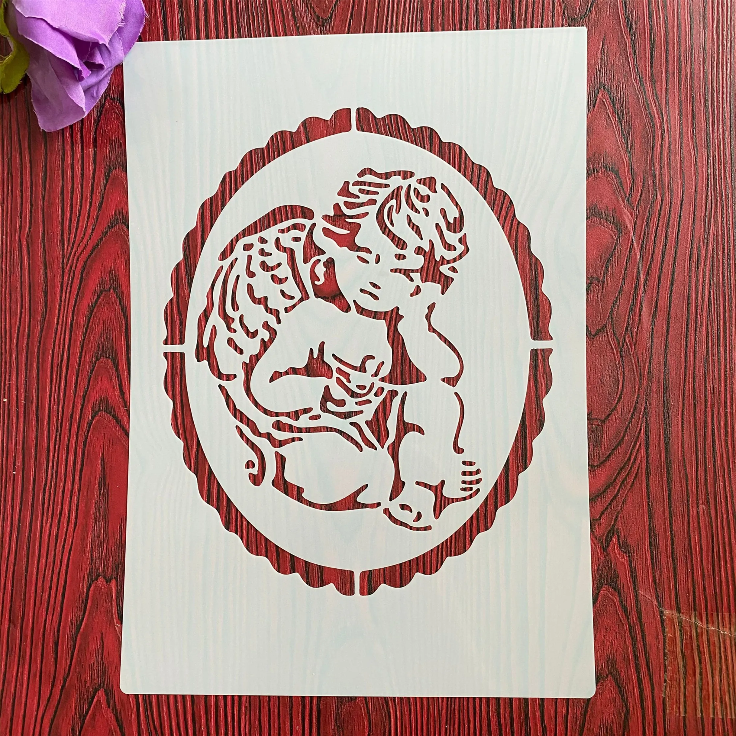 

A4 29 *21cm DIY cake Stencils wall Painting Scrapbook Coloring Embossing Album Decorative Paper Card Template wall angel baby