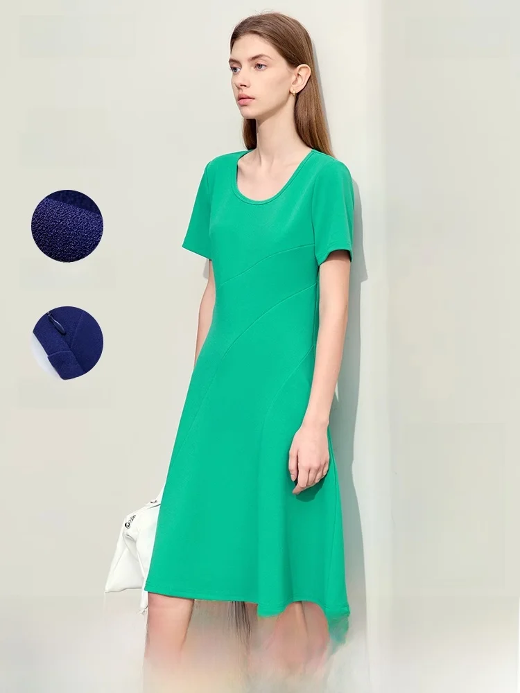 2024 новинка лета минималистичный однотонный U-образный воротник эластичное