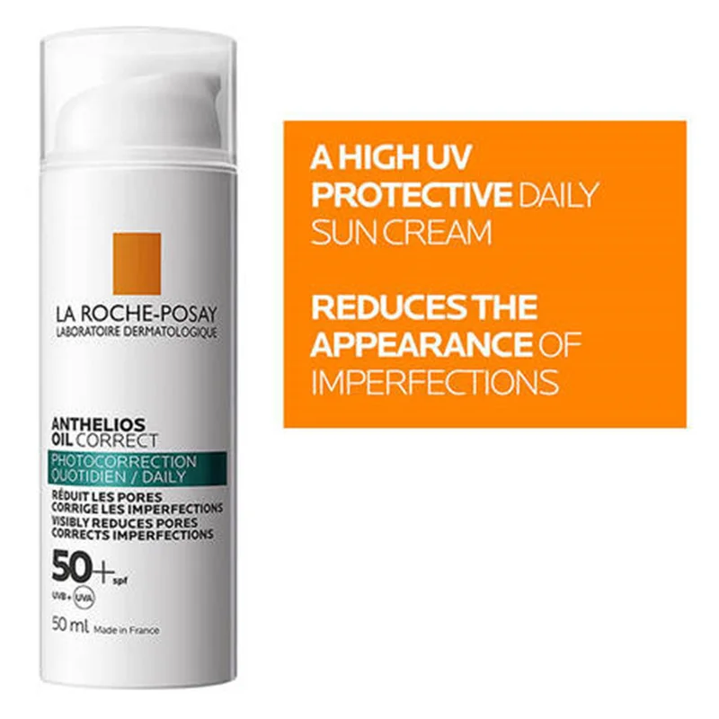 

La Roche-Posay Anthelios Oil Correct Daily Gel-Cream SPF 50+ Sunscreen Reduce Imperfections Broad-spectrum UV Sunscreen 50ml