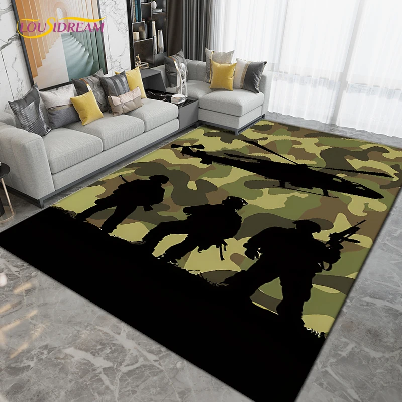 

Military Camouflage Carpets for Living Room Bedroom Decorative,Outdoor Camping Rugs,Doormat Kitchen Bathroom Non-slip Floor Mats