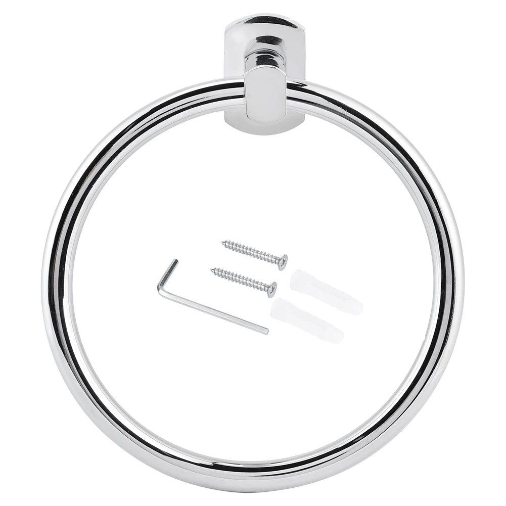 

Stainless Steel Towel Ring Holder Round Wall-Mounted Towel Rack Bathroom Accessories