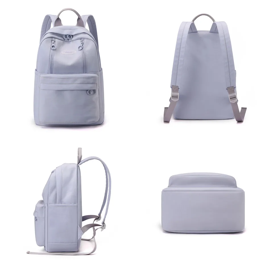 Fashion Woman Backpack Waterproof Nylon Soft Handle Solid Multi-pocket Travel Zipper Shoulder Backpack School Bag
