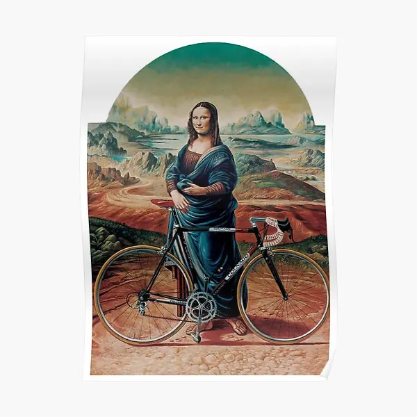 

Mona Lisa And Bike Poster Art Wall Funny Decoration Print Decor Room Picture Mural Vintage Painting Modern Home No Frame