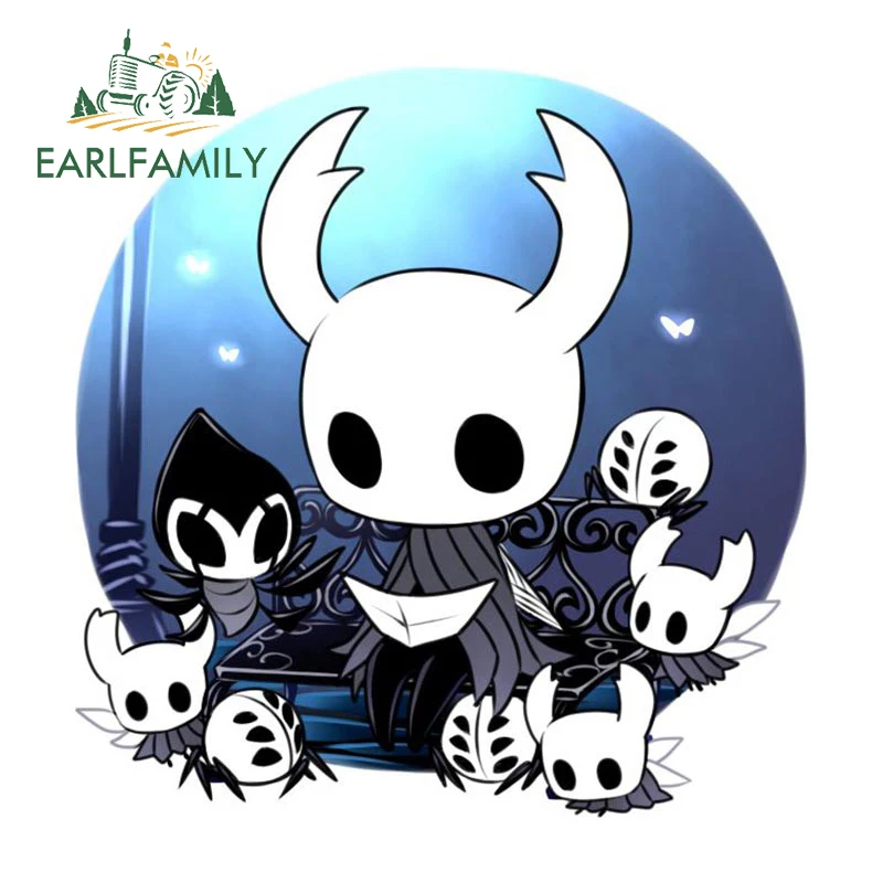 EARLFAMILY 13cm for Hollow Knight Car Stickers Vinyl Decal Personality Scratch-Proof Sunscreen Windshield Helmet Car Accessories