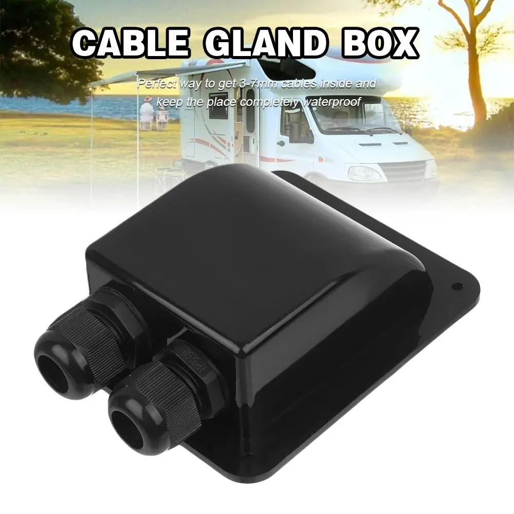 

Waterproof Caravan Boat Camper. Double/Single Ports Cable Entry Gland Solar Panel Terminal Block Case RV Roof Cable Box