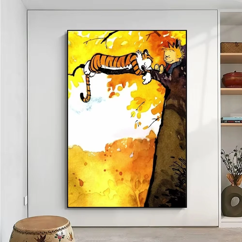 Клубный Постер Calvin And H-hobbes Крафт-бумага Принт В Стиле Ретро Для Дома Кафе Бара