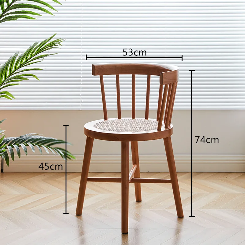 

2023 Year Aoliviya Official New Japanese Style Simple Solid Wood Windsor Chair Retro Rattan Chair Home American Dining Chair Bal