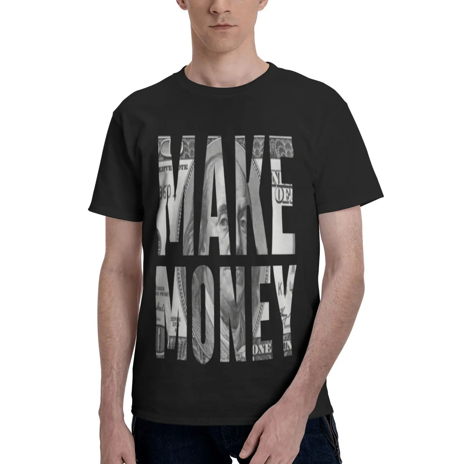 

Мужская футболка-оверсайз с надписью «Make Money»