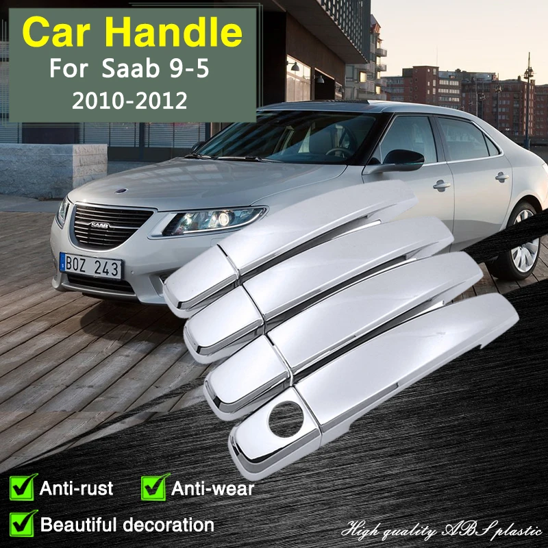 

for Saab 9-5 YS3G 2010 2011 2012 Chrome Door Handle Cover Car Accessories External Rustproof Styling Decorate Protective Sticker