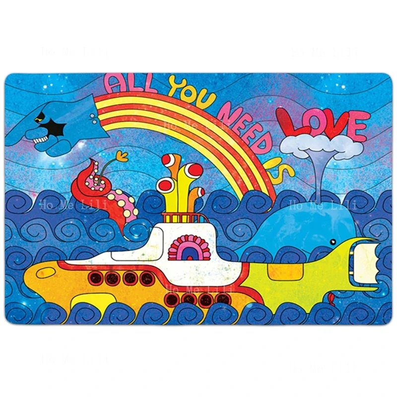 Фэнтезийная мультяшная анимационная пленка Sub The Fab Four Yellow Boat Ocean живопись Hippie Life