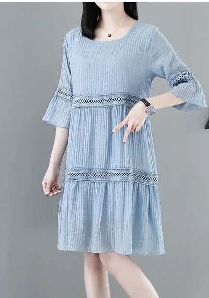 

dress small 2022 Summer new style high-grade fake two skirts skirt sleeve mother feeling short person fashionable