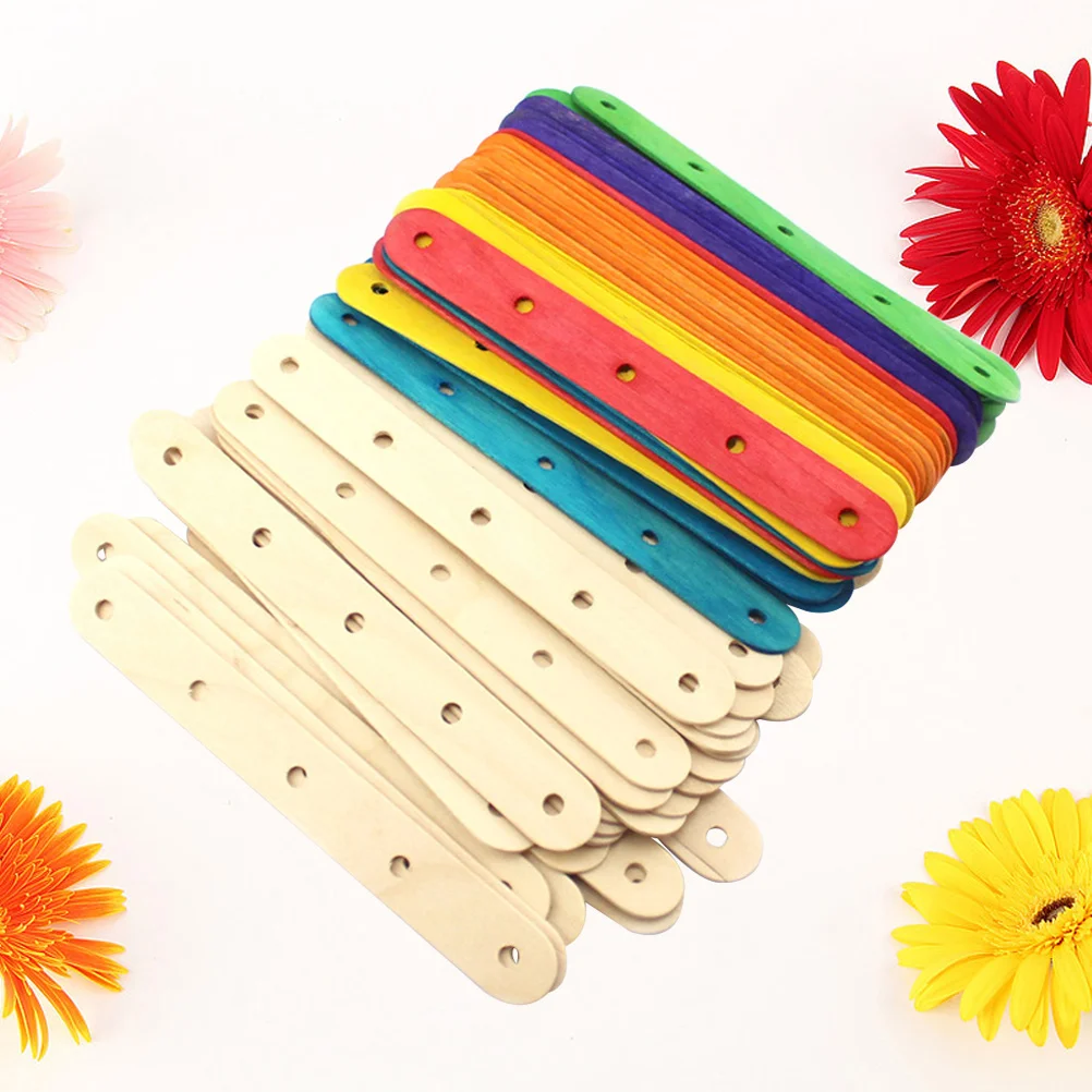 

Sticks Craft Popsicle Wood Wooden Stick Colored Jumbo Diy Natural Blank Cream Ice Colorful Labels Color