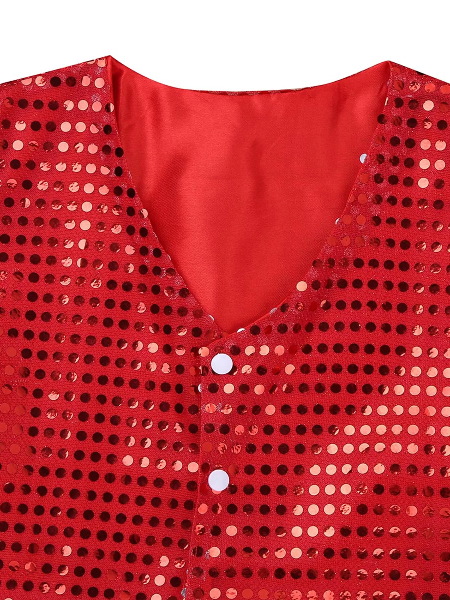 Женский Блестящий жилет с блестками на пуговицах острым подолом костюм для