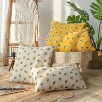 flower cushion cover cozy cotton pillow cover for sofa living room embroidery decoration pillows home decor nordic pillowcase