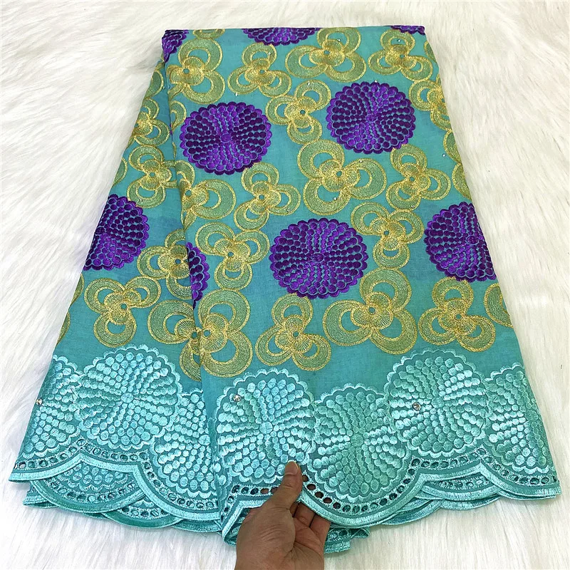 

Швейцарская Ткань 5 ярдов, новейшая вышивка из тяжелых бусин, африканская вуаль из 100% хлопка, кружево, популярный Дубайский стиль для свадеб...