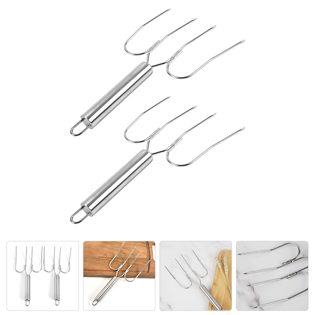 

Fork Turkey Forks Meat Lifting Lifter Carving Bbq Poultry Stainless Steel Chicken Lifters Hook Roast Hamclaw Lam Metal Barbecue