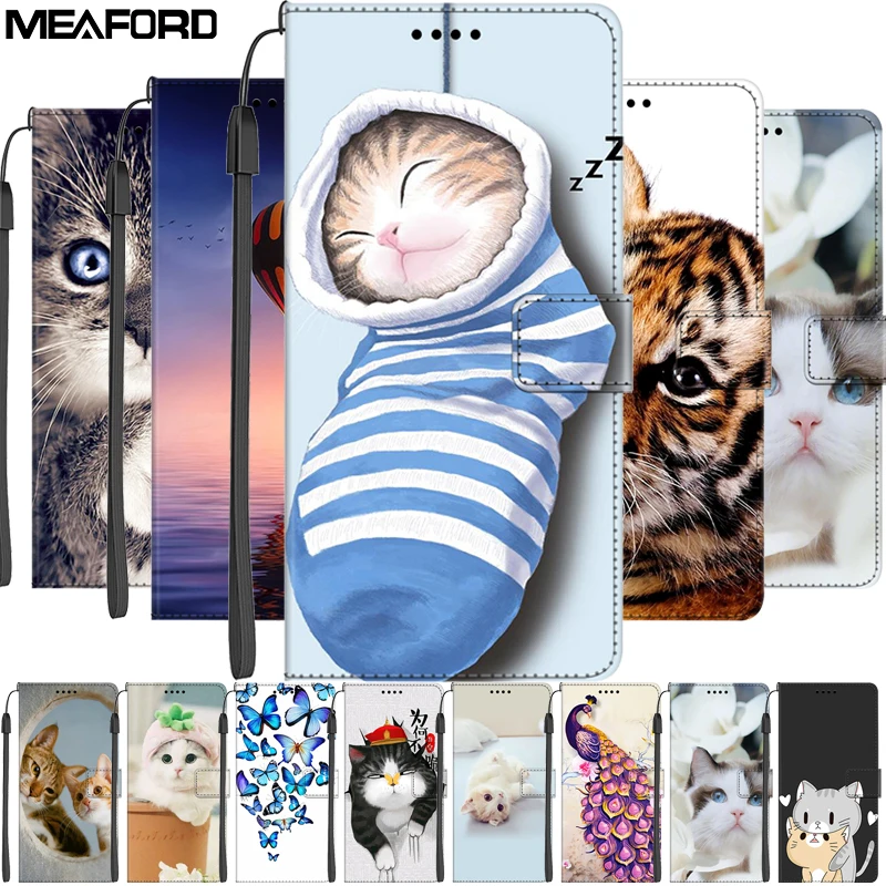 

Мультяшный чехол-кошелек для Moto G22 G52 G82 5G, чехол G50 5G G71S E32, милый кожаный чехол-книжка с подставкой и отделением для карт для Moto G50