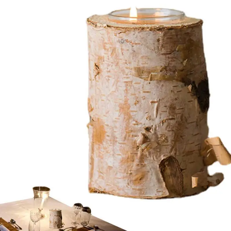 

Wood Candle Holders Birch Candle Holder Wooden Tealight Candlestick For Wedding Party Birthday Holiday Decoration