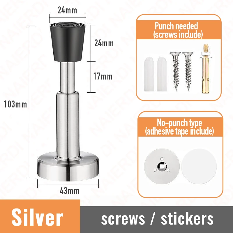 

Дверной стопор NAIERDI гидравлический серебристый