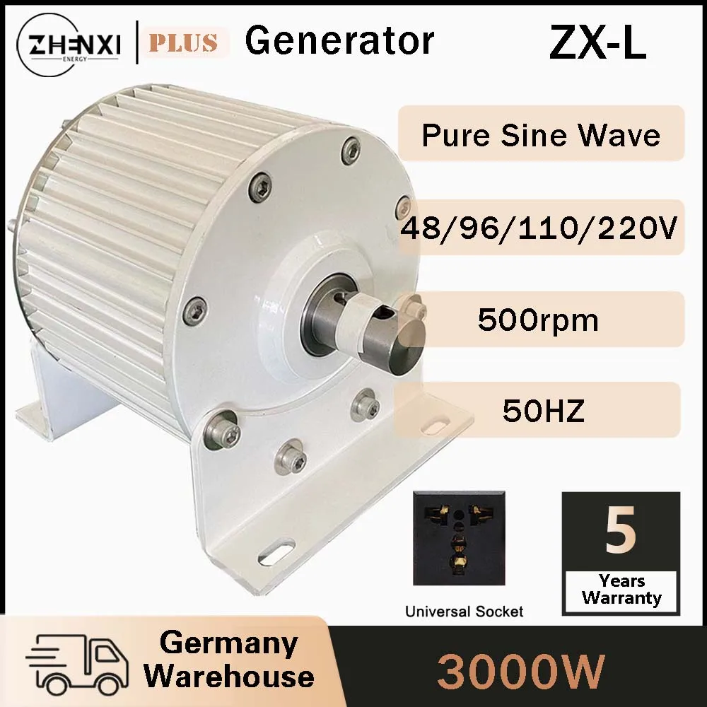 

Генератор ZHENXI 3 кВт 48 в 96 в, низкие скорости, 3-фазные бесзубчатые генераторы с постоянным магнитом для экономии воды и ветра
