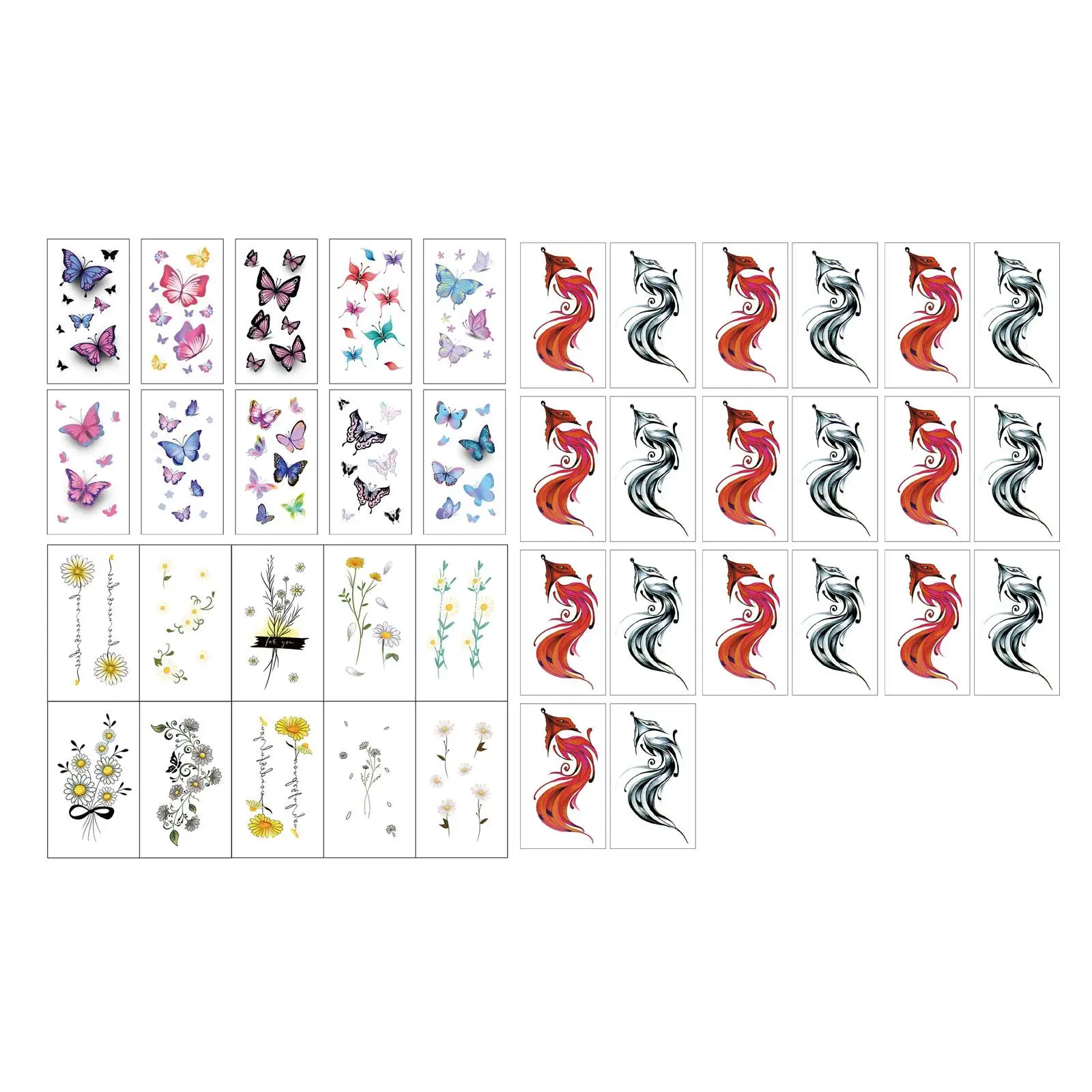 

20Pcs Face Tattoo Sticker Water Transfer Tattoo Women Girls Waterproof Party Face Sticker for Body Arm Chest Halloween Cosplay