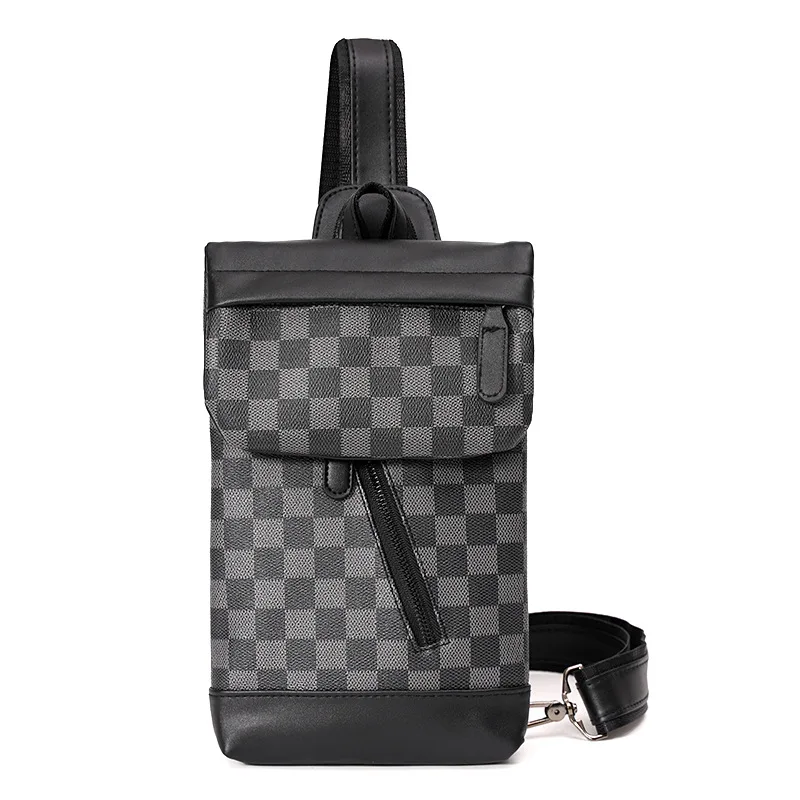 Men's Chest Bag Plaid Chest Bag Fashion New Shoulder Bag Back Shoulder Bag Men's Bag Shoulder Bag