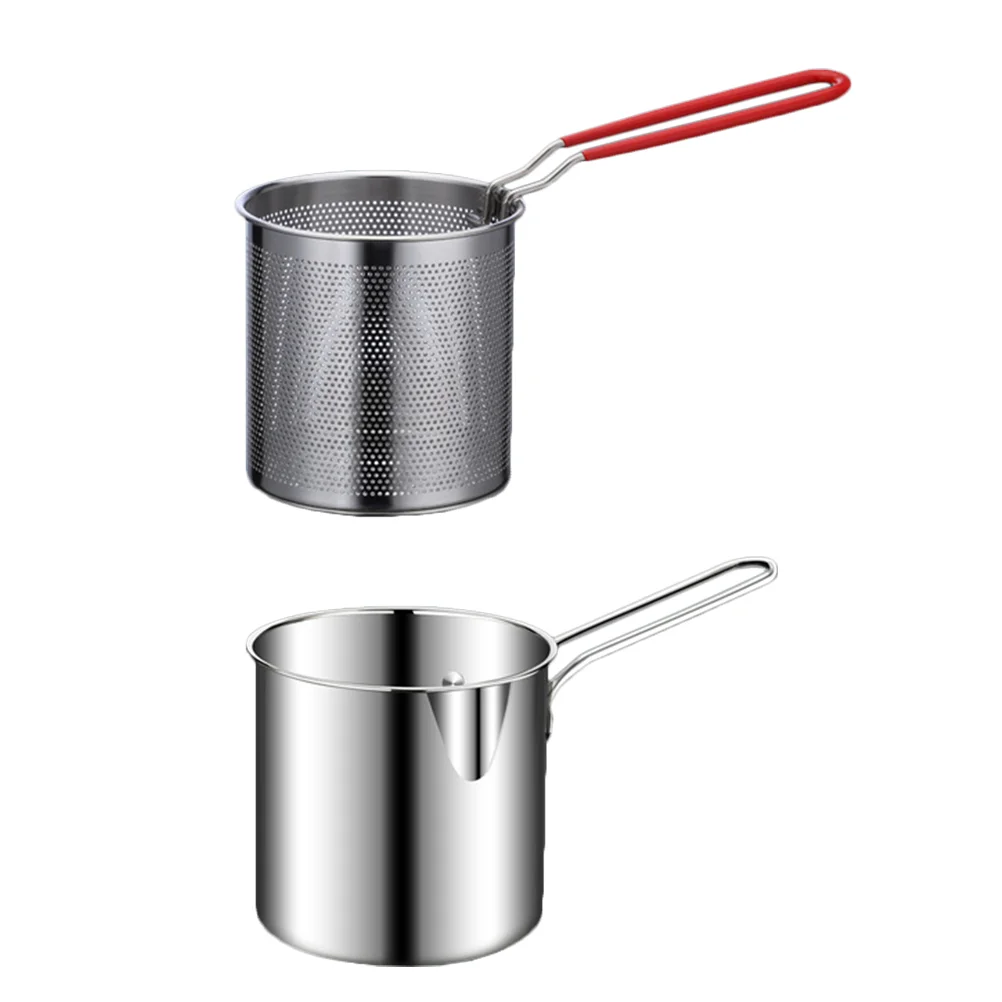 

Basket Fryer Pot Fry Deep Frying Foodstainless Pan Chips Steel Strainer French Onion Japanese Turkey Pasta Mini Mesh Wirering