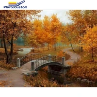 photocustom painting by number landscape drawing on canvas gift diy pictures by numbers autumn kits hand painted paintings home