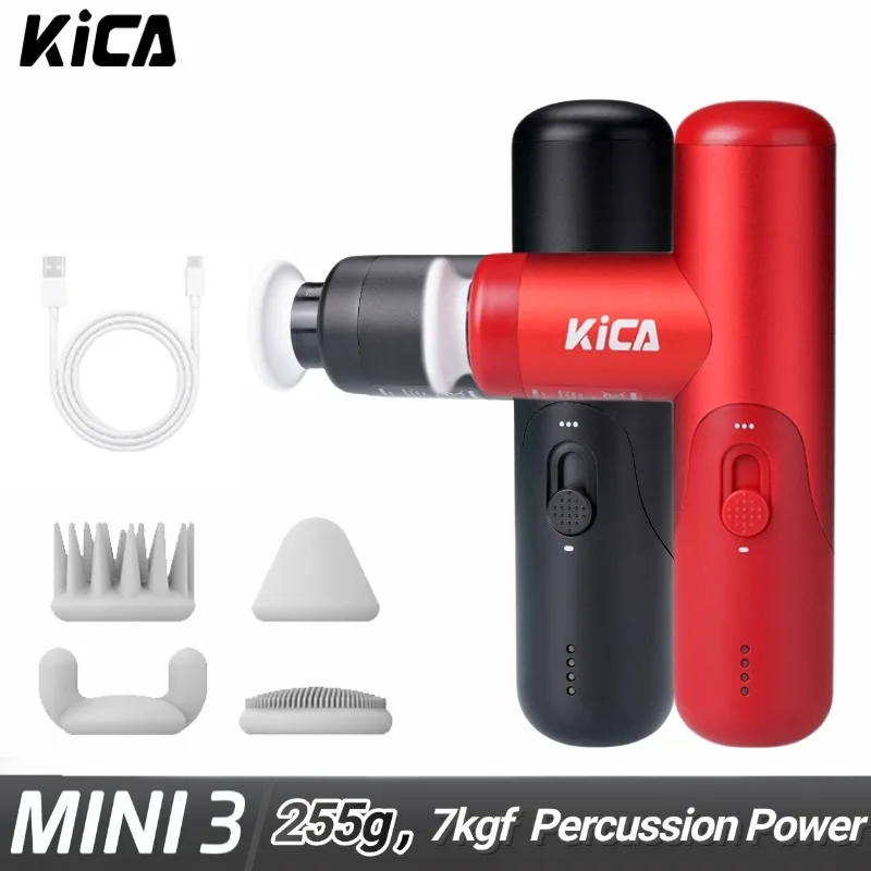 Фото Массажный пистолет KiCA Mini 3 Pocket, ультракомпактный дорожный массажер для мышц весом 255 г для спортзала, офиса и восстановления в пути №1