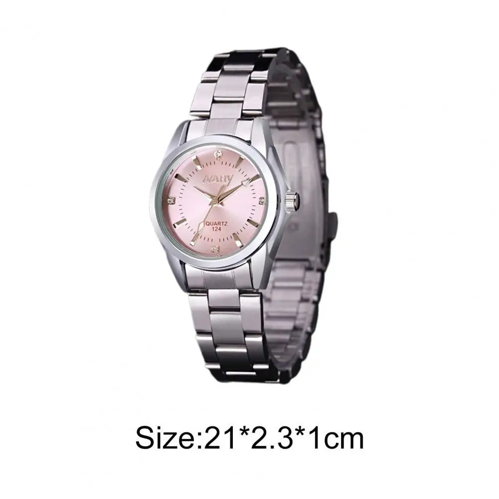 

Women Stylish Round Dial Wristwatch Stainless Steel Casual Watch Round for Businiess