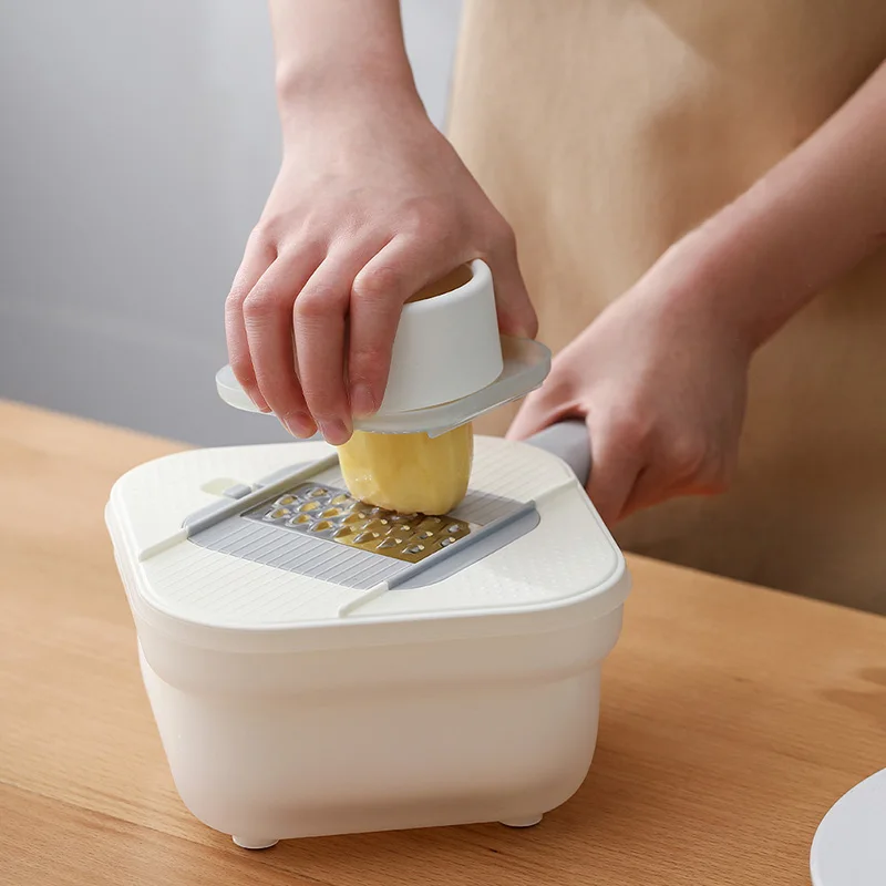 

5 in 1 Vegetable Chopper with Container Veggie Chopper Blades Multifun Vegetable Cutter Slicer Kitchen Gadgets Manual Mandoline