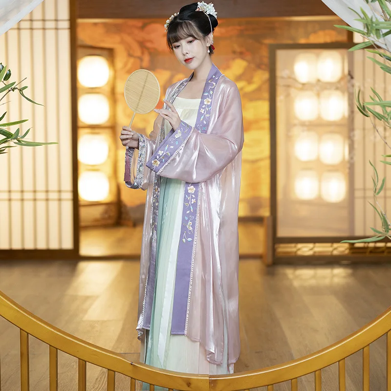 

Embroidery Hanfu Costume for Women Song Embroidered Sling Strap Tube Top Printed Female Skirt Chinese Style Dresses