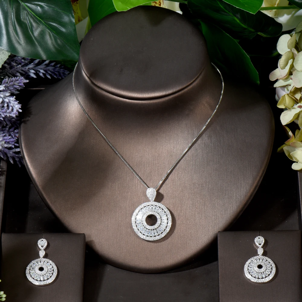 

Fashion High Quality Clear Austrian Crystal CZ Jewelry Sets For Women Wedding Dress Accessories boucle d'oreille N-684