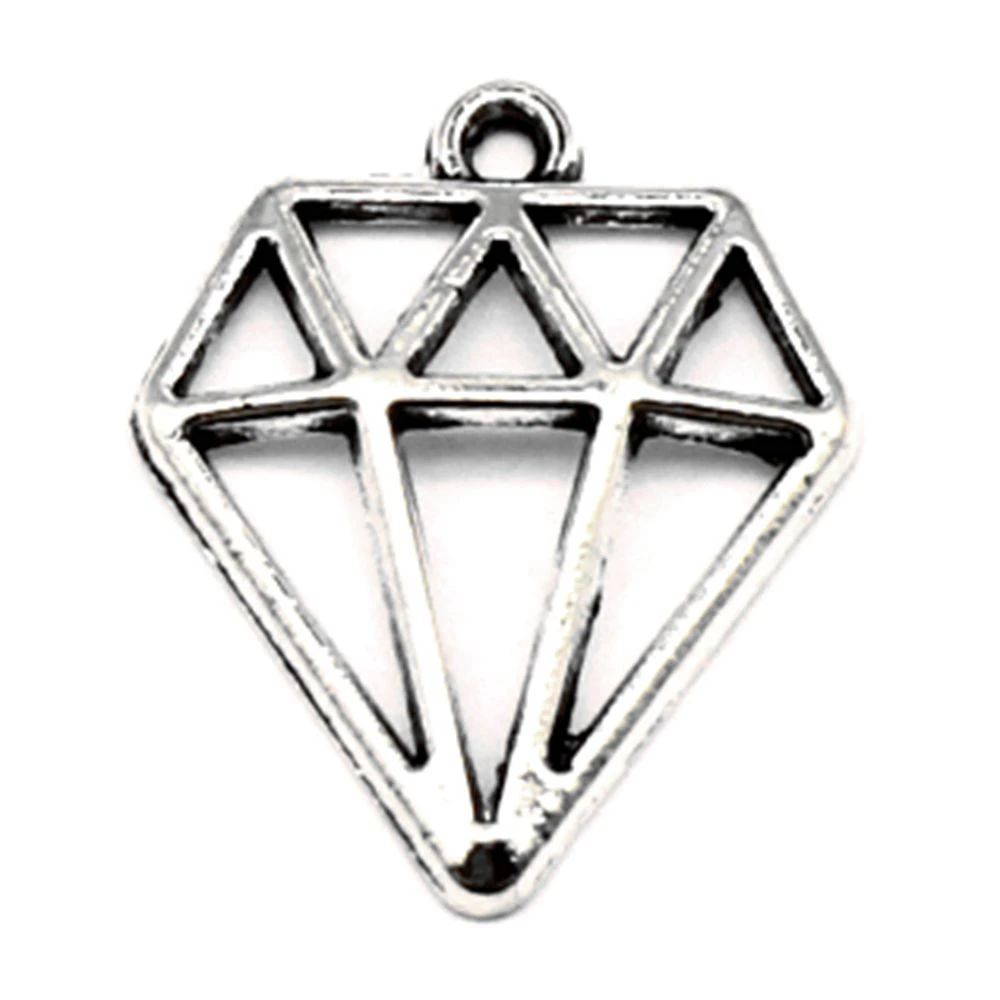 

180pcs Wholesale Jewelry Lots Openwork Diamond Charms Pendant Supplies For Jewelry Materials 15x19mm
