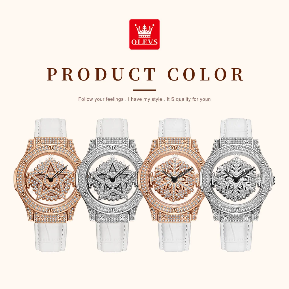 New OLEVS Luxury Women Silver Rhinestones Watch Fashion Ladies Quartz Wristwatch Elegant Female Watches Gift Reloj Mujer enlarge