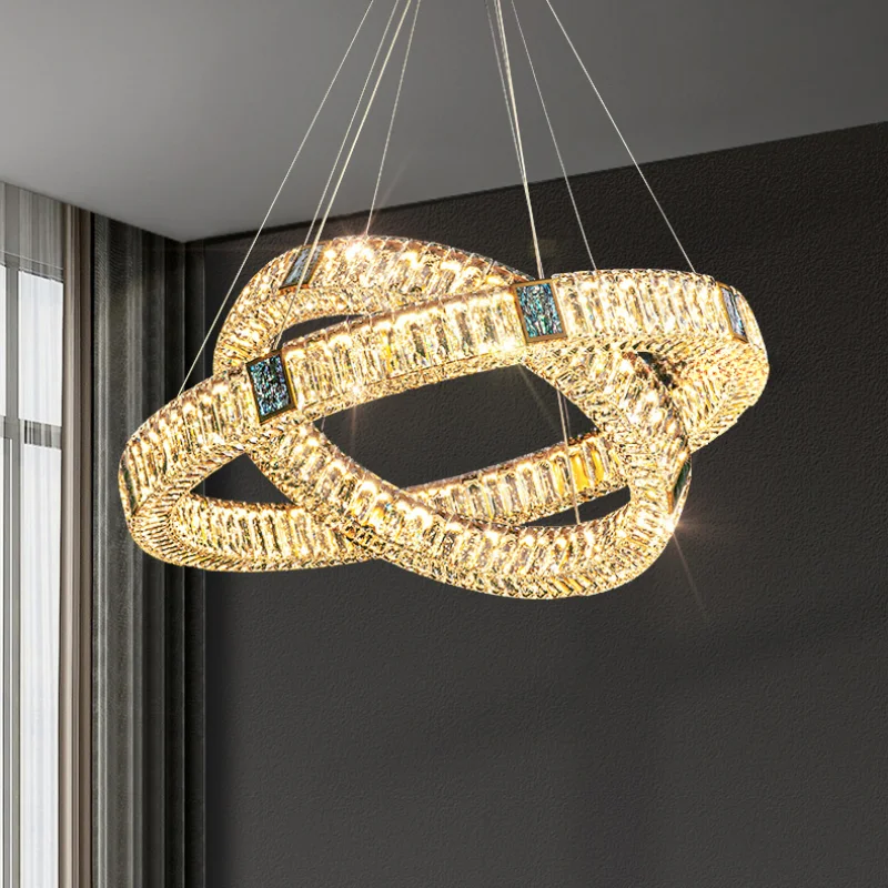 

LED pendant lamp Luxury Crystal Chandeliers Fashion Living Room Round Dining Room High-end Bedroom Lights Hotel Villa Headlights