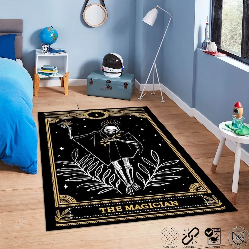 

Magician Rug Gothic Area Rug Soul Rug Fantastic Rug Horror Rug Bathmat Decor Rug Flannel Personalized Gift Decorative Rug